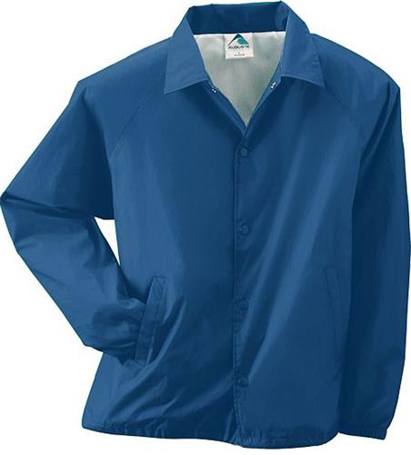 0209 AUGUSTA SPORTSWEAR ELECTRIC BLUE LNG SLV RAIN JACKET W/BUTTON DOWN FRONT AND SIDE POCKETS NWT RTL:$49.99