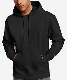 0124 SIZE:L (MEN'S) CHAMPION BLACK POWERBLEND HOODIE W/FRONT POCKETS NWT RTL:$50.00