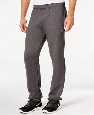 0124 SIZE:2XL (MEN'S) CHAMPION DARK GRAY POWERBLEND SWEATPANTS W/SIDE POCKETS, DRAWSTRING WAIST AND GATHERED ANKLES NWT RTL:$45.00